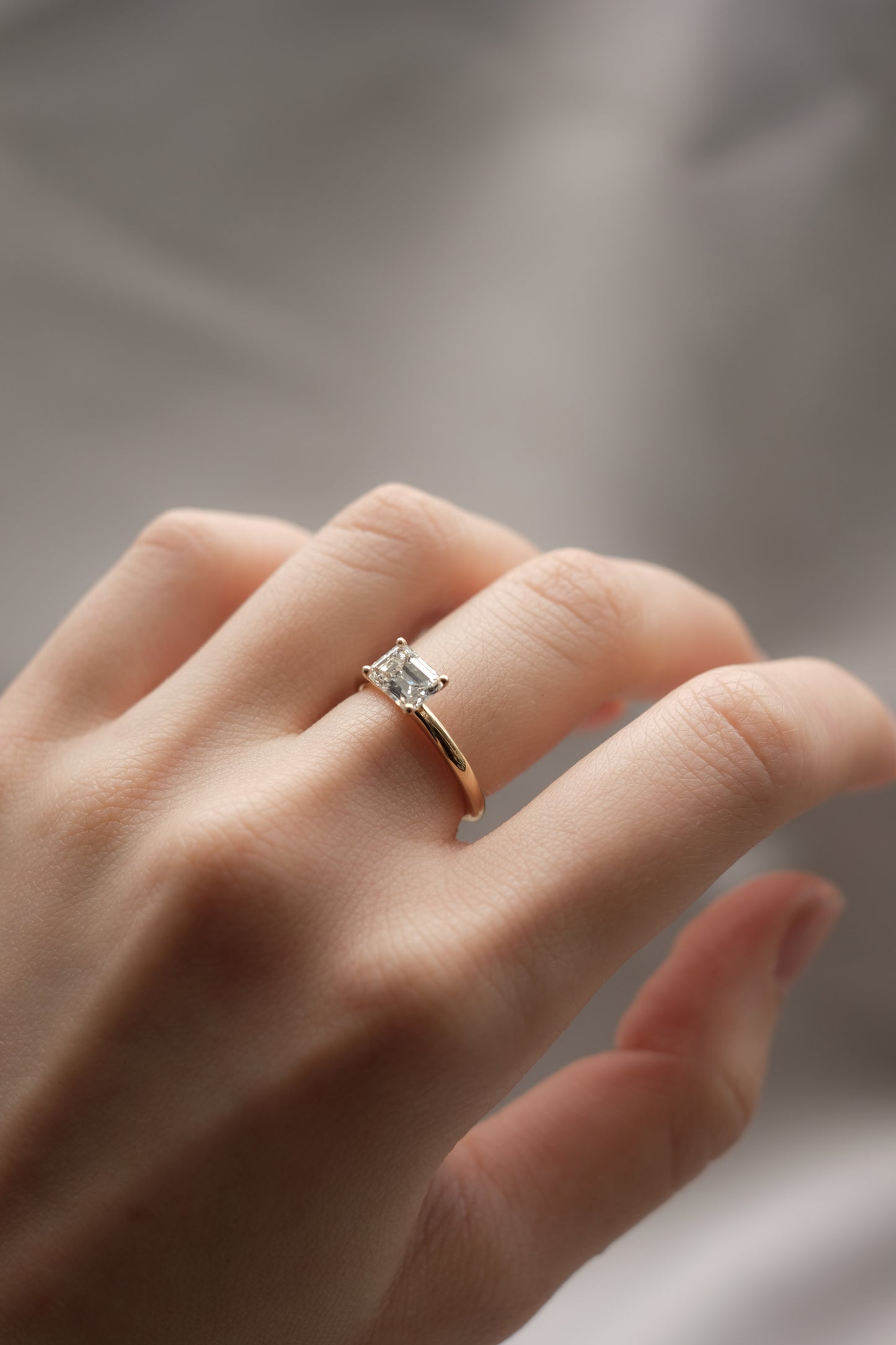 Antique Emerald Cut Natural Diamond Ring
