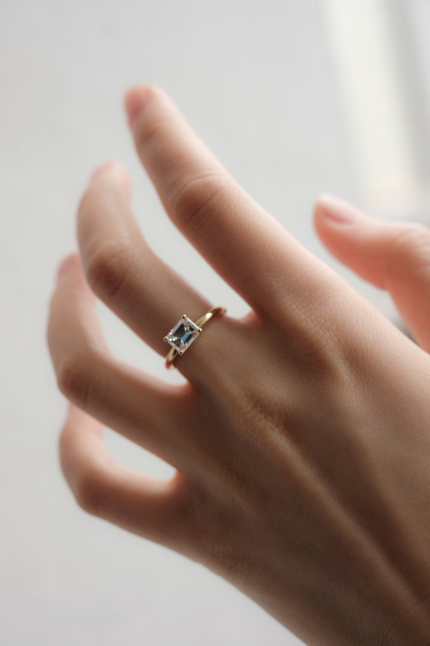 Antique Emerald Cut Natural Diamond Ring