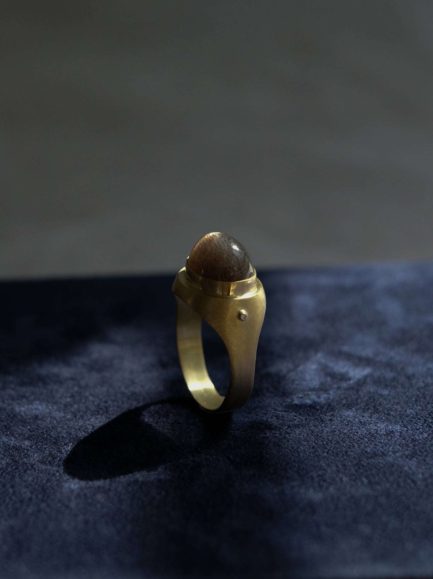 Renaissance Series Black Sunstone Signet Ring