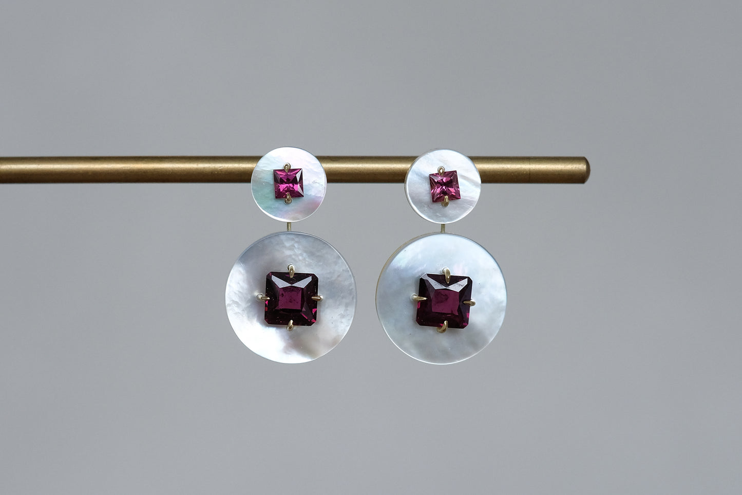 Burgundy Impasto Drop Earrings