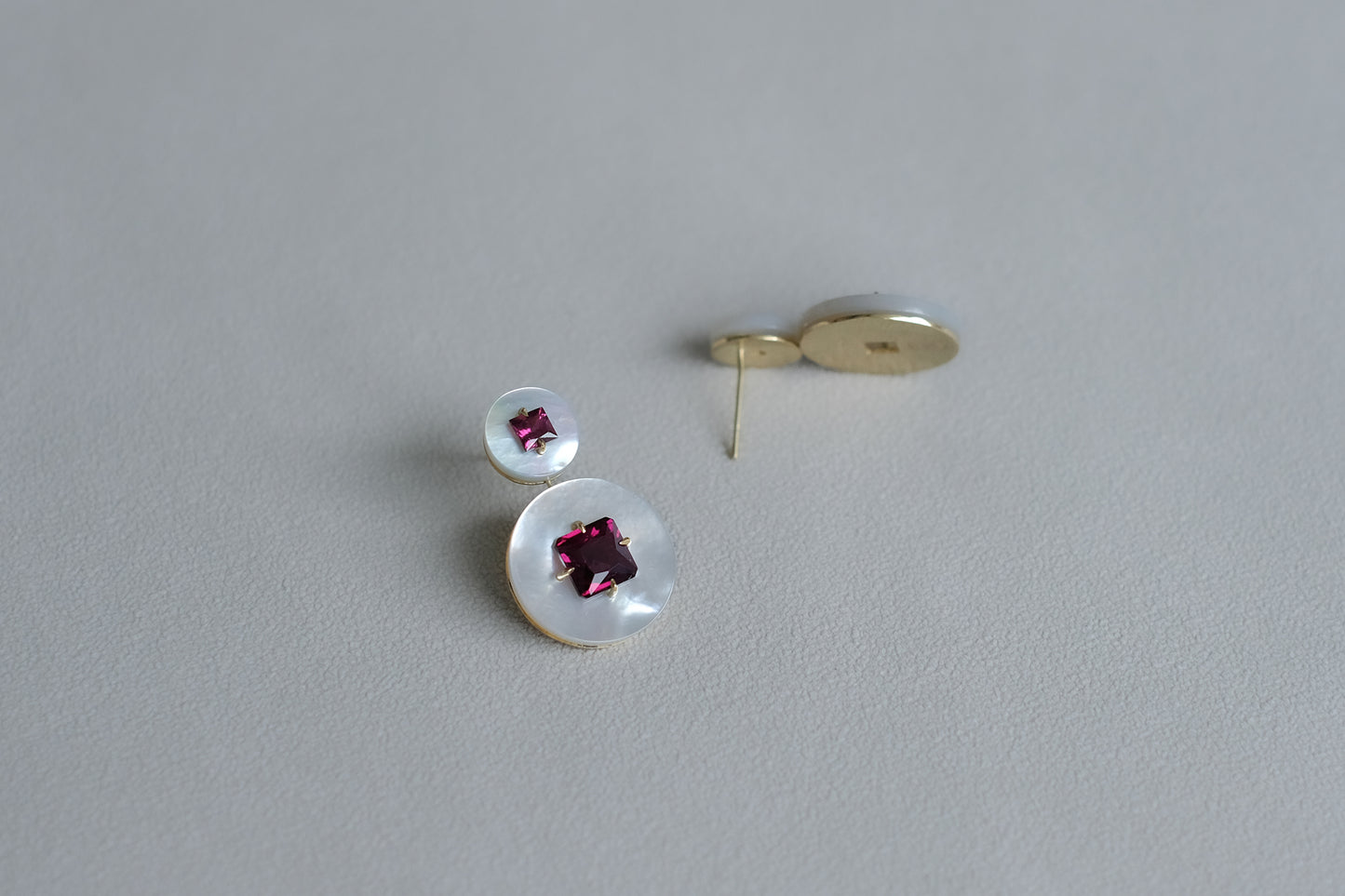 Burgundy Impasto Drop Earrings