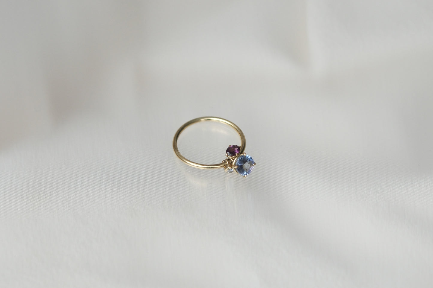 Tanzanite and Almandine Pirouette Ring