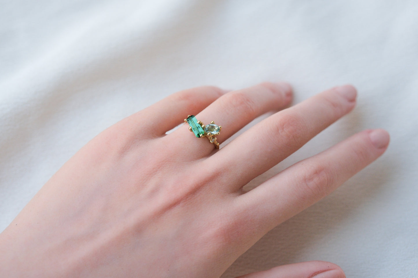 Minty Azure Stella Ring