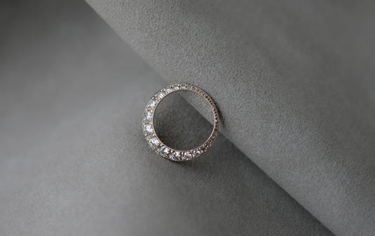 Diamond Crescent ring in white gold