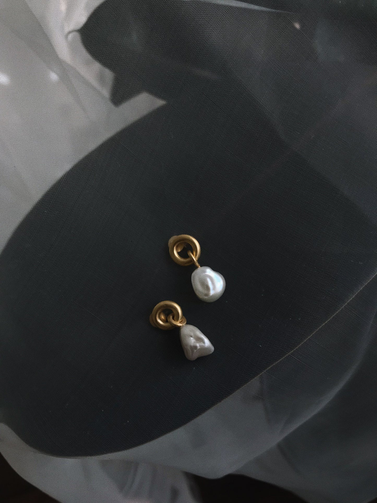 Baroque Pearl Hoop Earrings