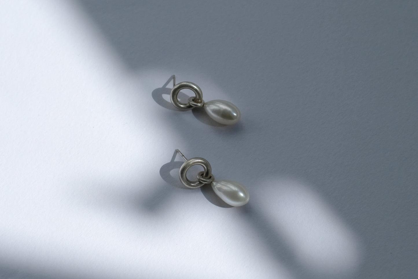 Drop Pearl Hoop Earrings