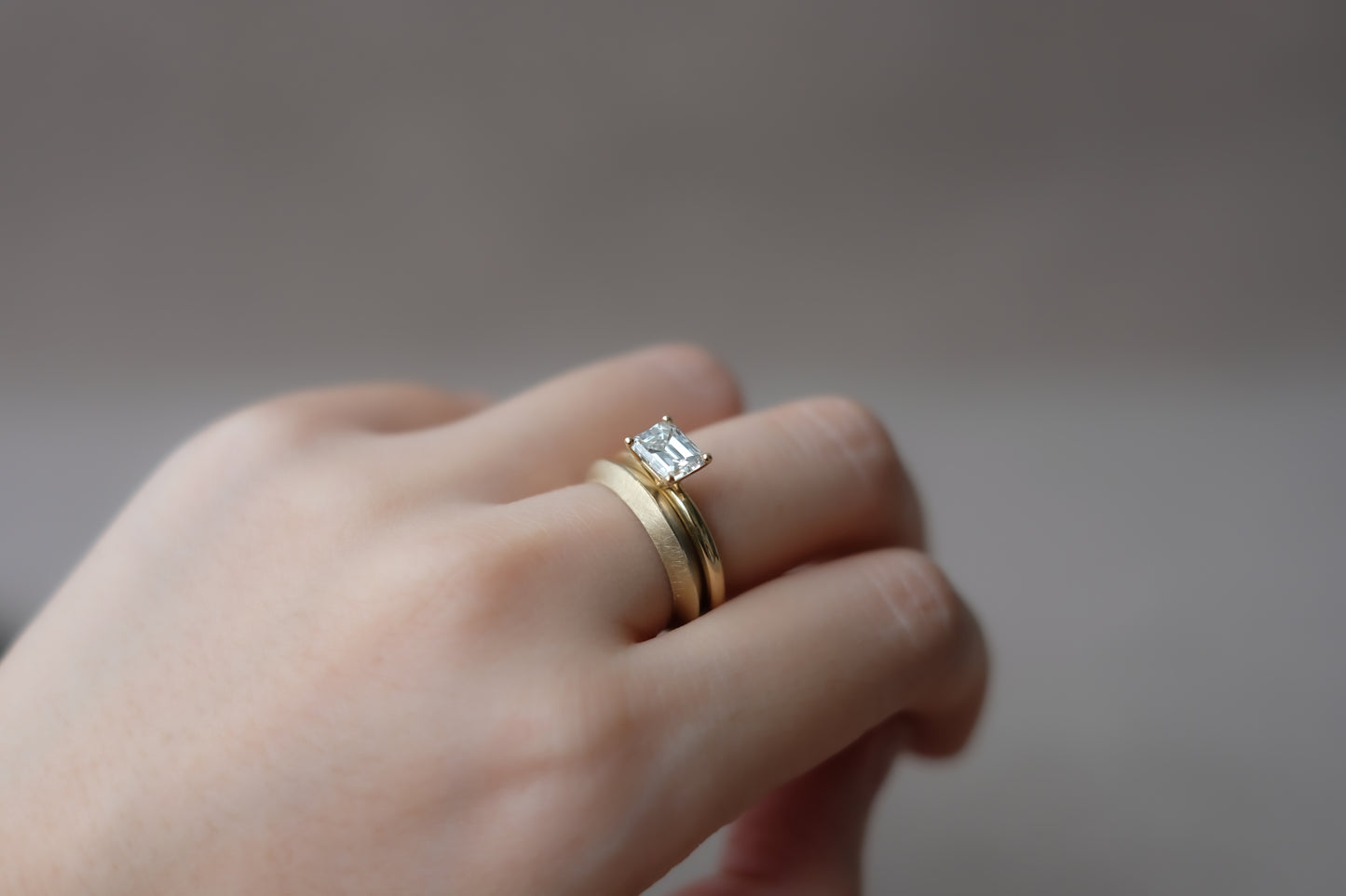 Antique Emerald Cut Natural Diamond Ring