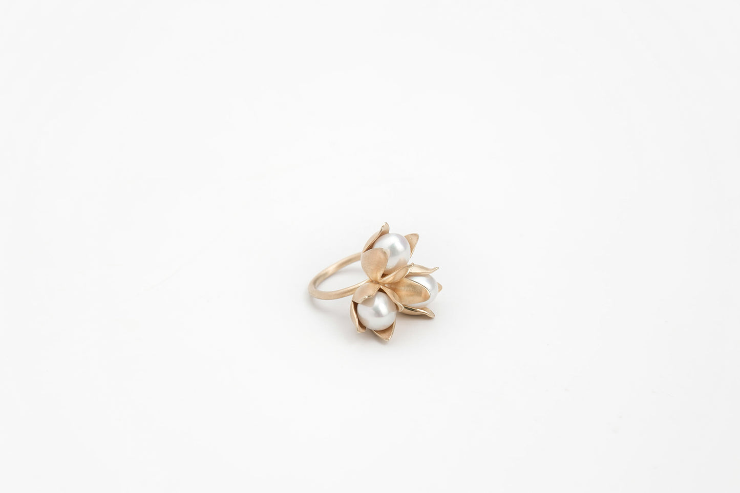 Triple Floral Pearl Ring