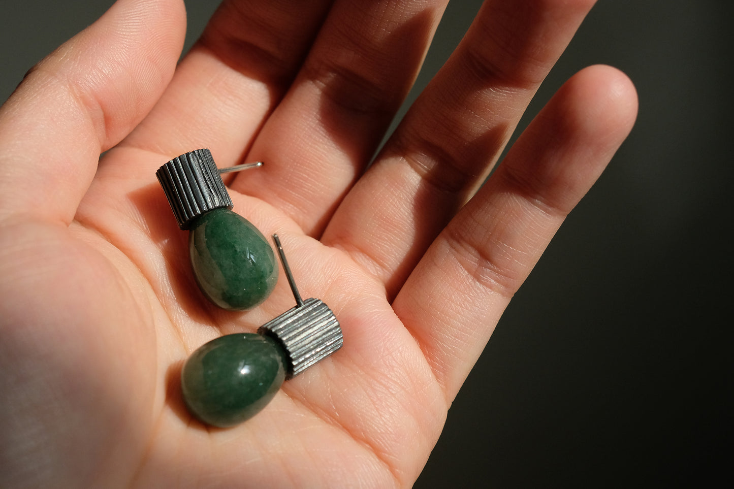 Green Agate Sap Earrings