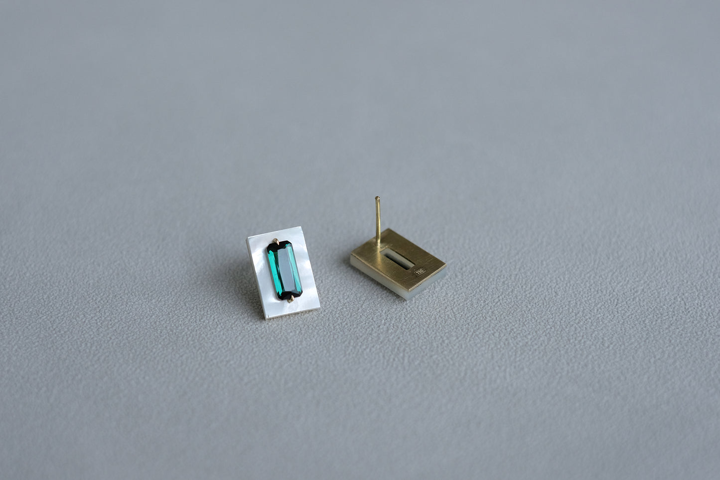 Green Tourmaline Impasto Studs
