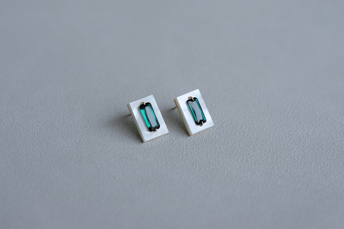 Green Tourmaline Impasto Studs