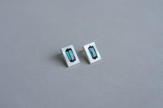 Green Tourmaline Impasto Studs
