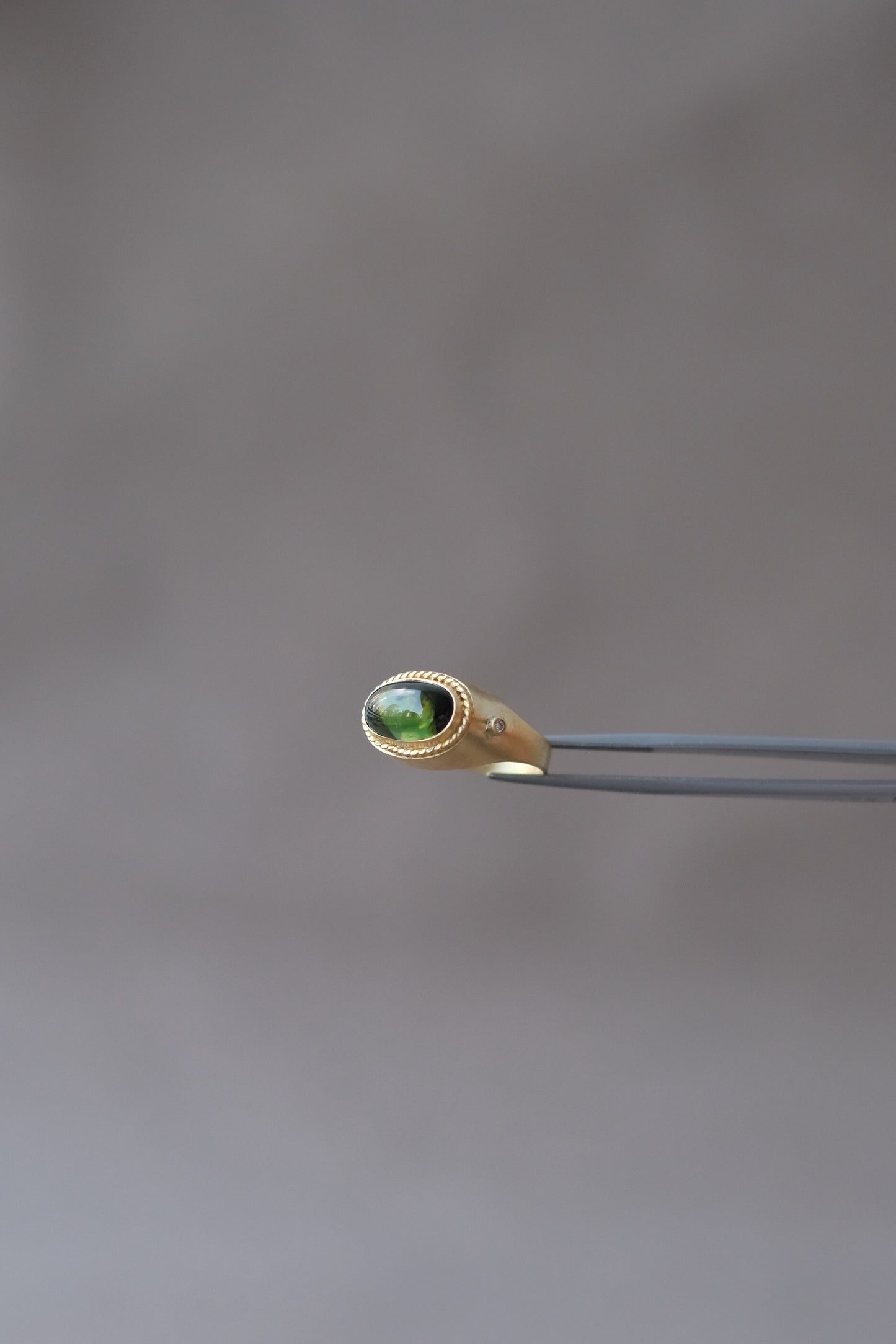 Renaissance Series Green Tourmaline Roman Ring