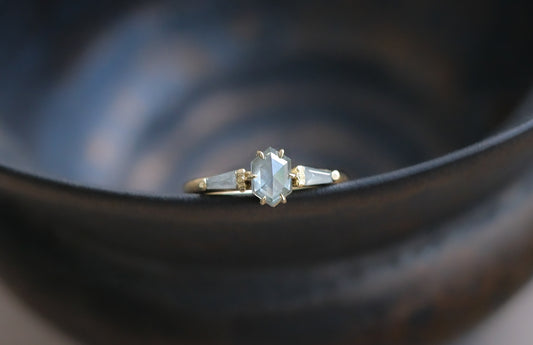 Icy Hexagon Rosecut Diamond Ring