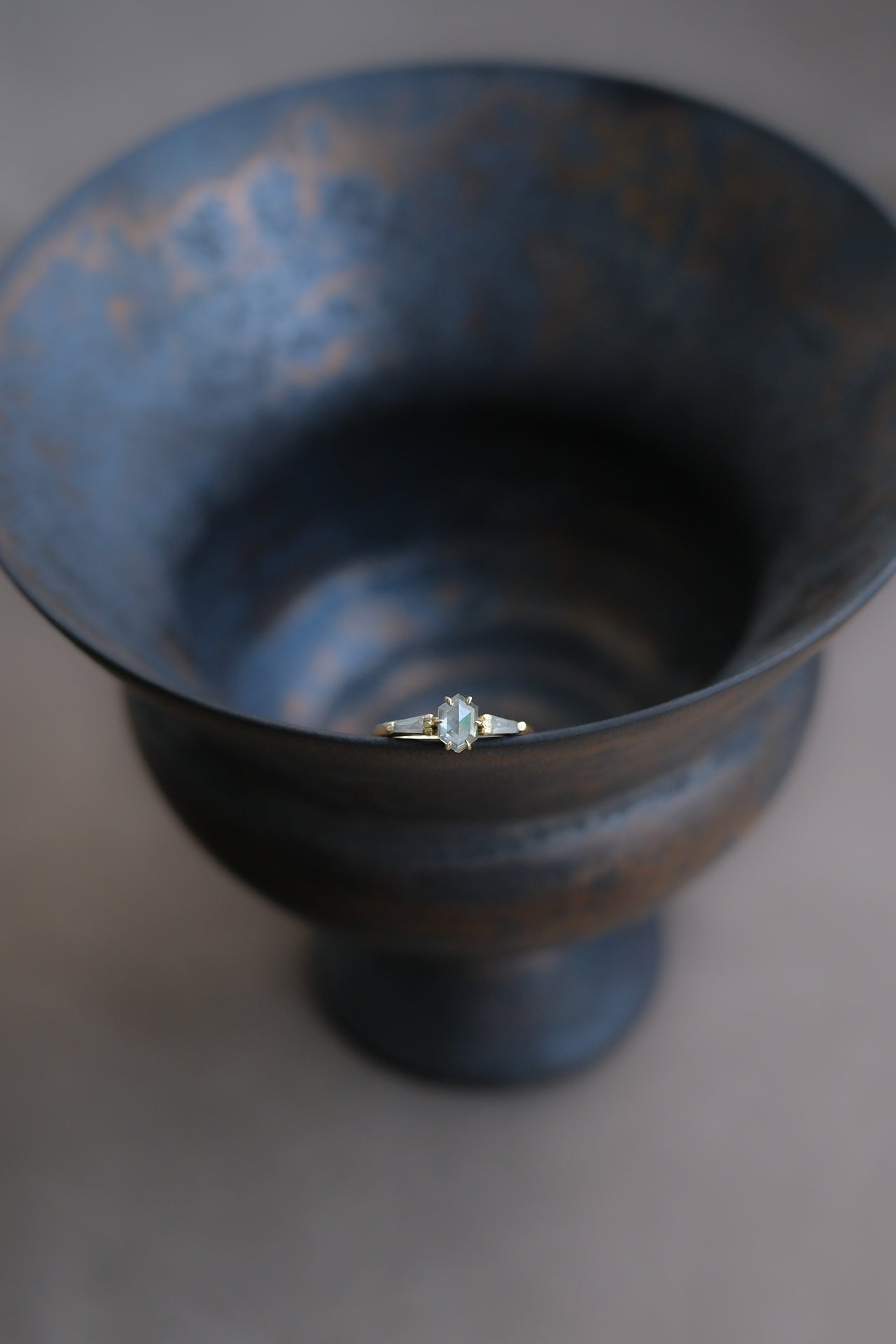 Icy Hexagon Rosecut Diamond Ring