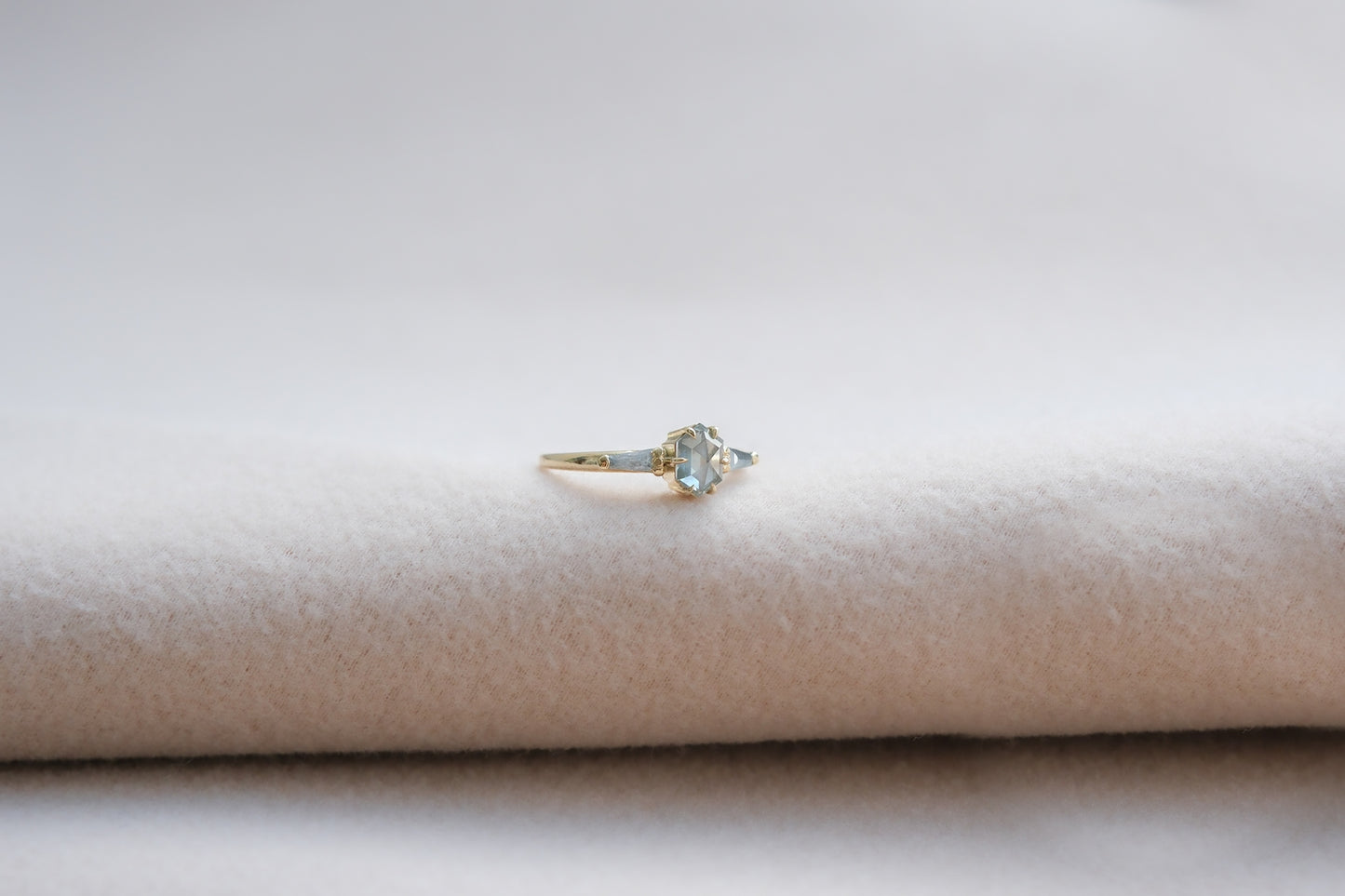 Icy Hexagon Rosecut Diamond Ring