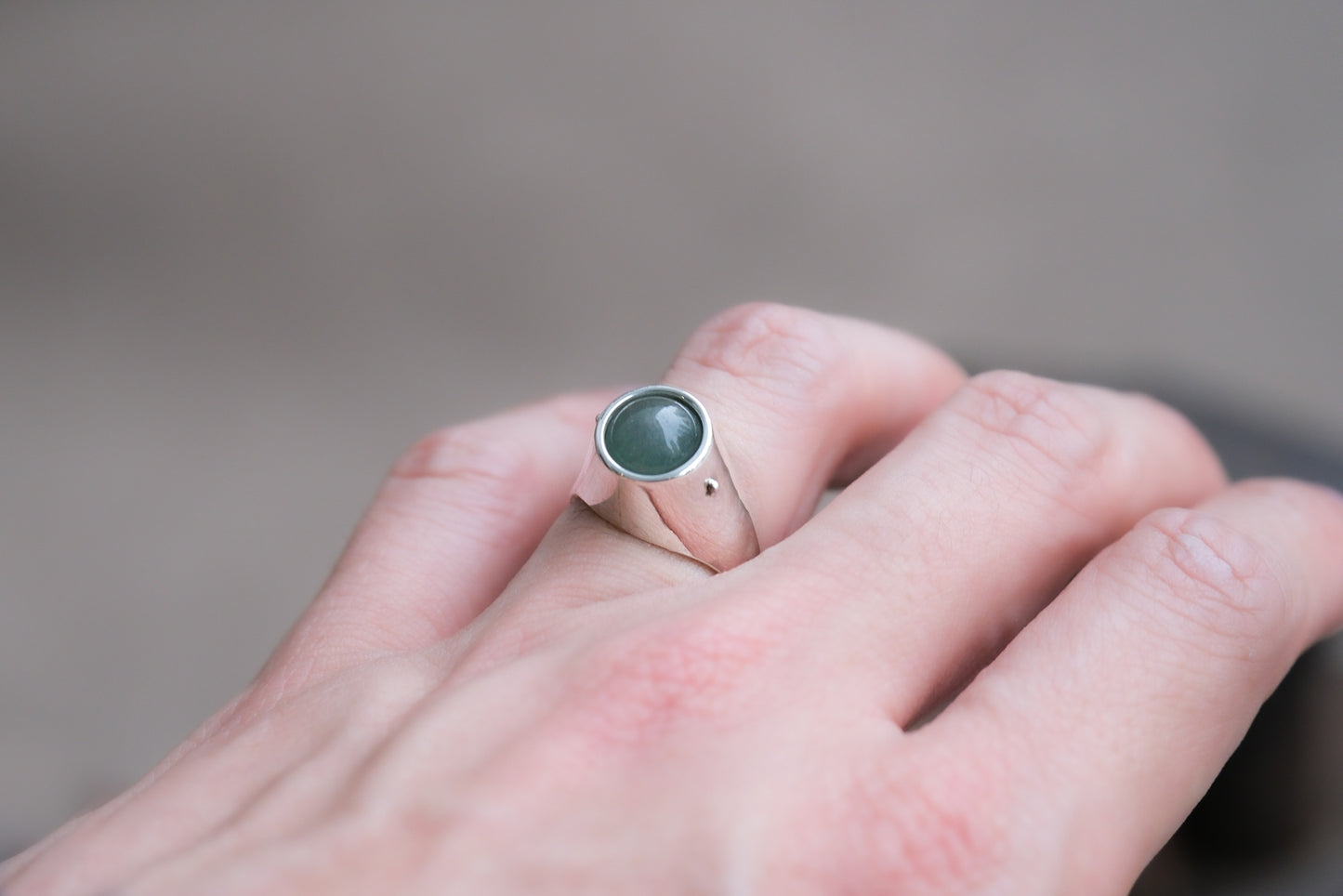 Gemstone Roller Signet Ring