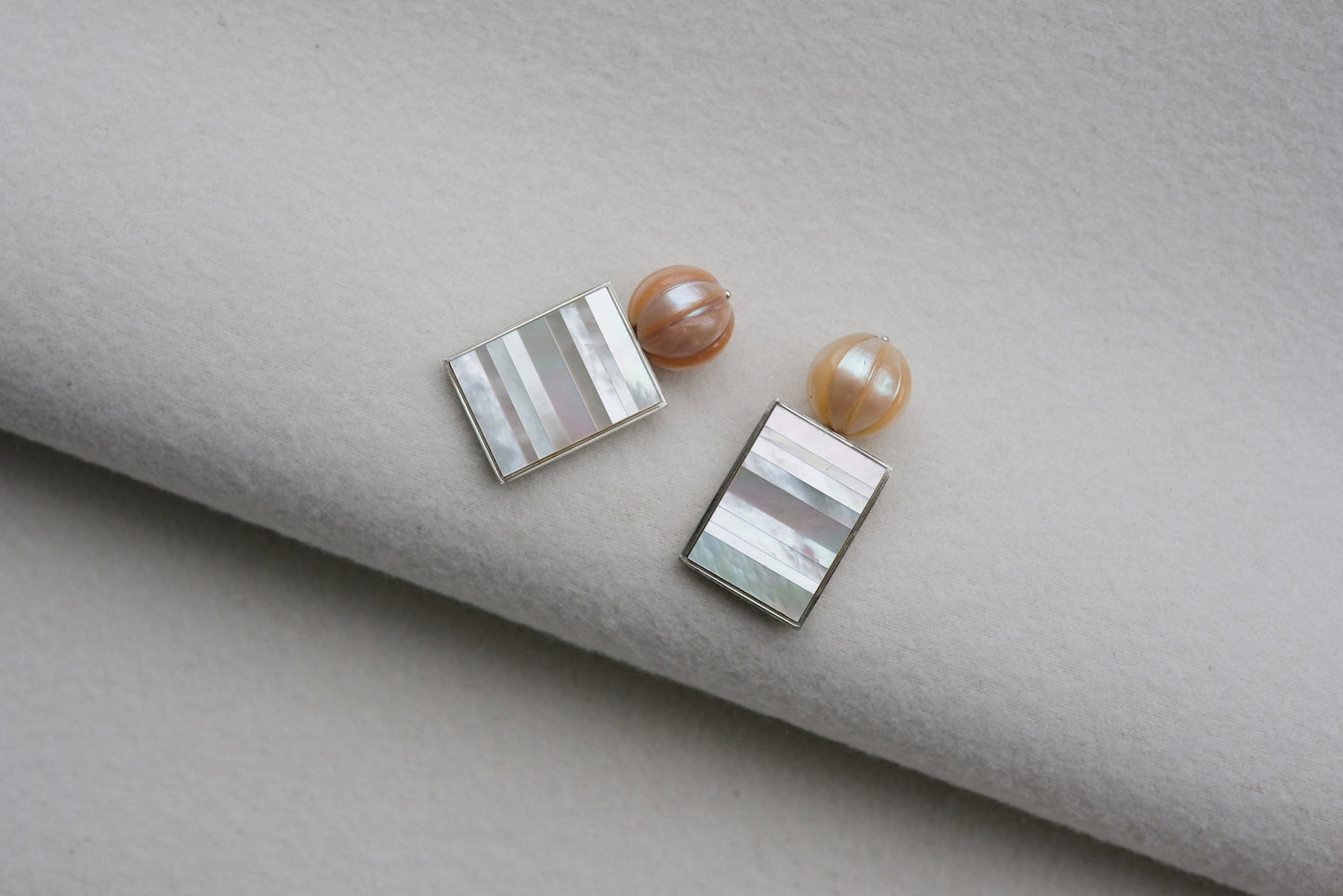 Medley Earrings with Carved Pearls