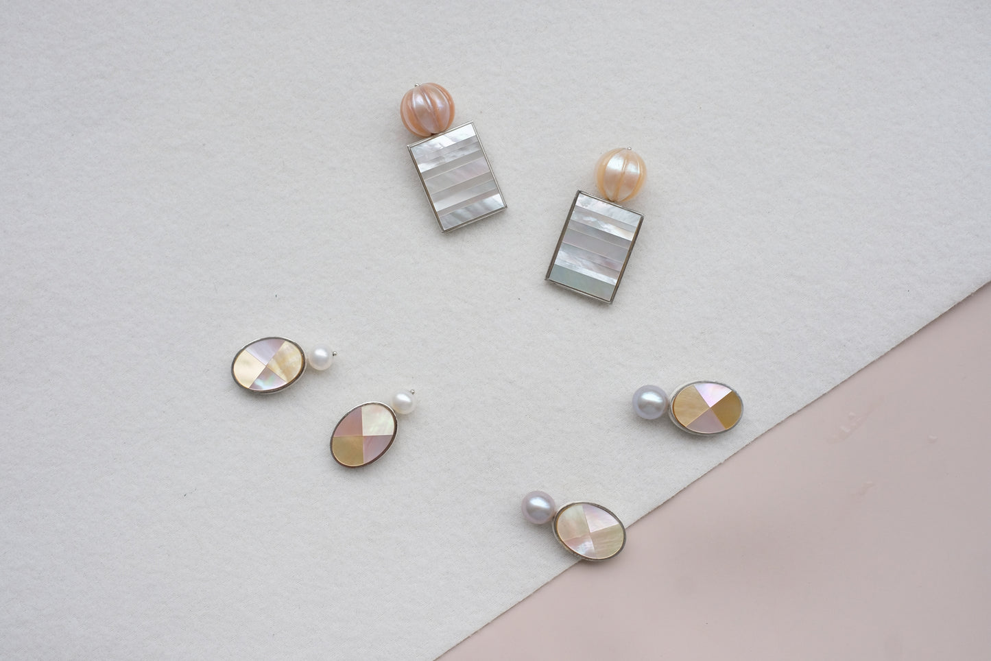 Medley Earrings with Carved Pearls