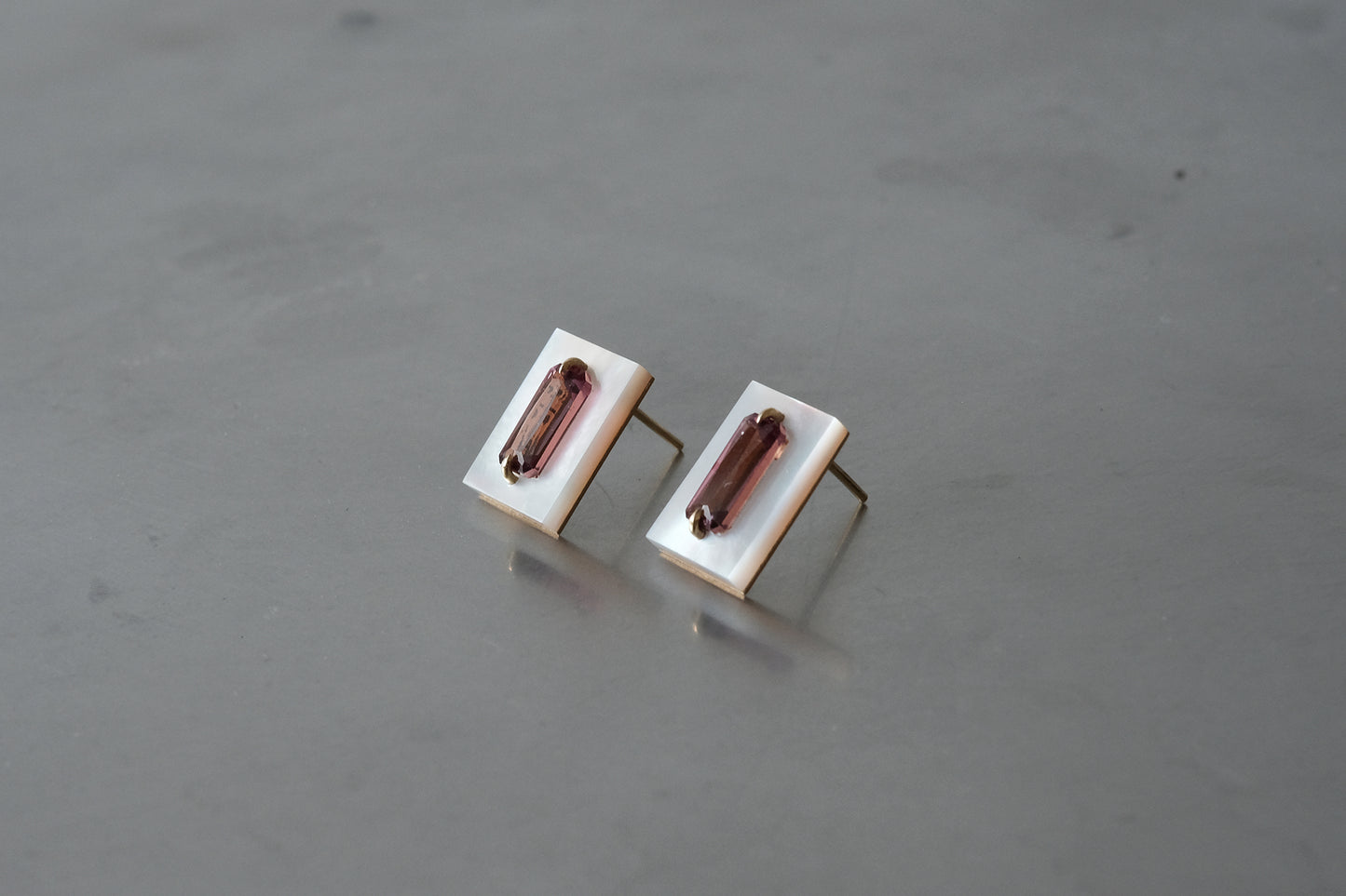 Pink Tourmaline Impasto Studs