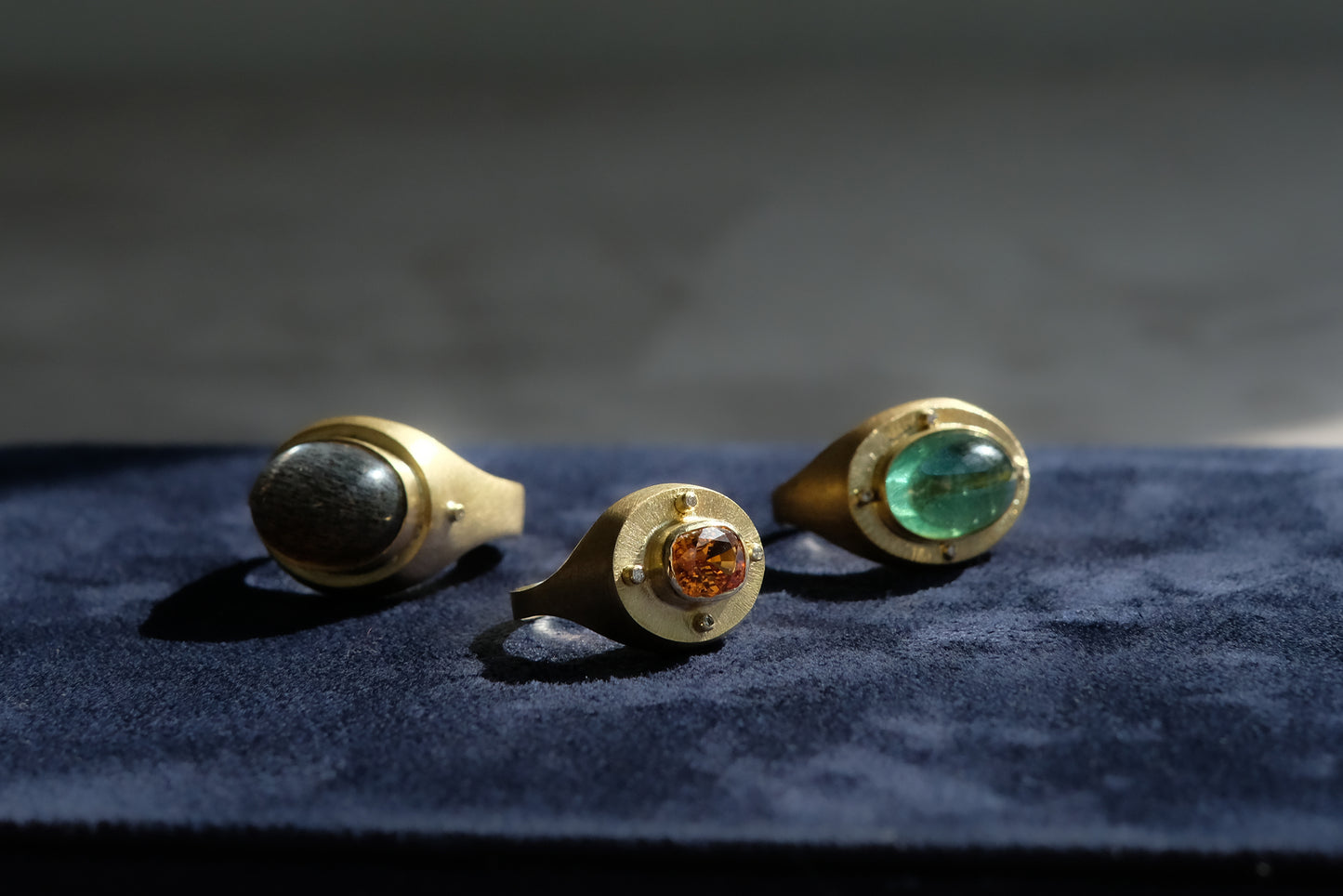 Renaissance Series Black Sunstone Signet Ring