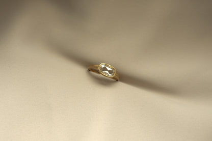 Rose Cut Oval Diamond Ring
