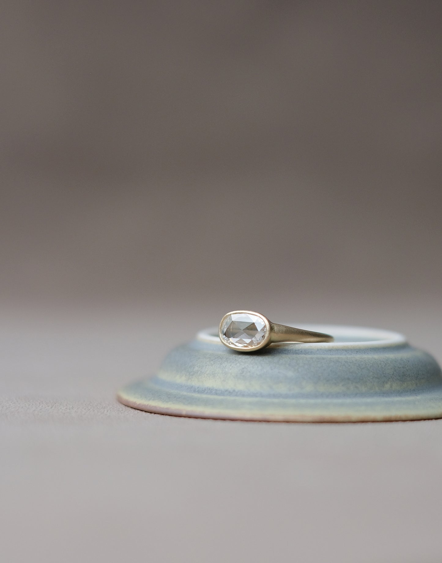 Rose Cut Oval Diamond Ring
