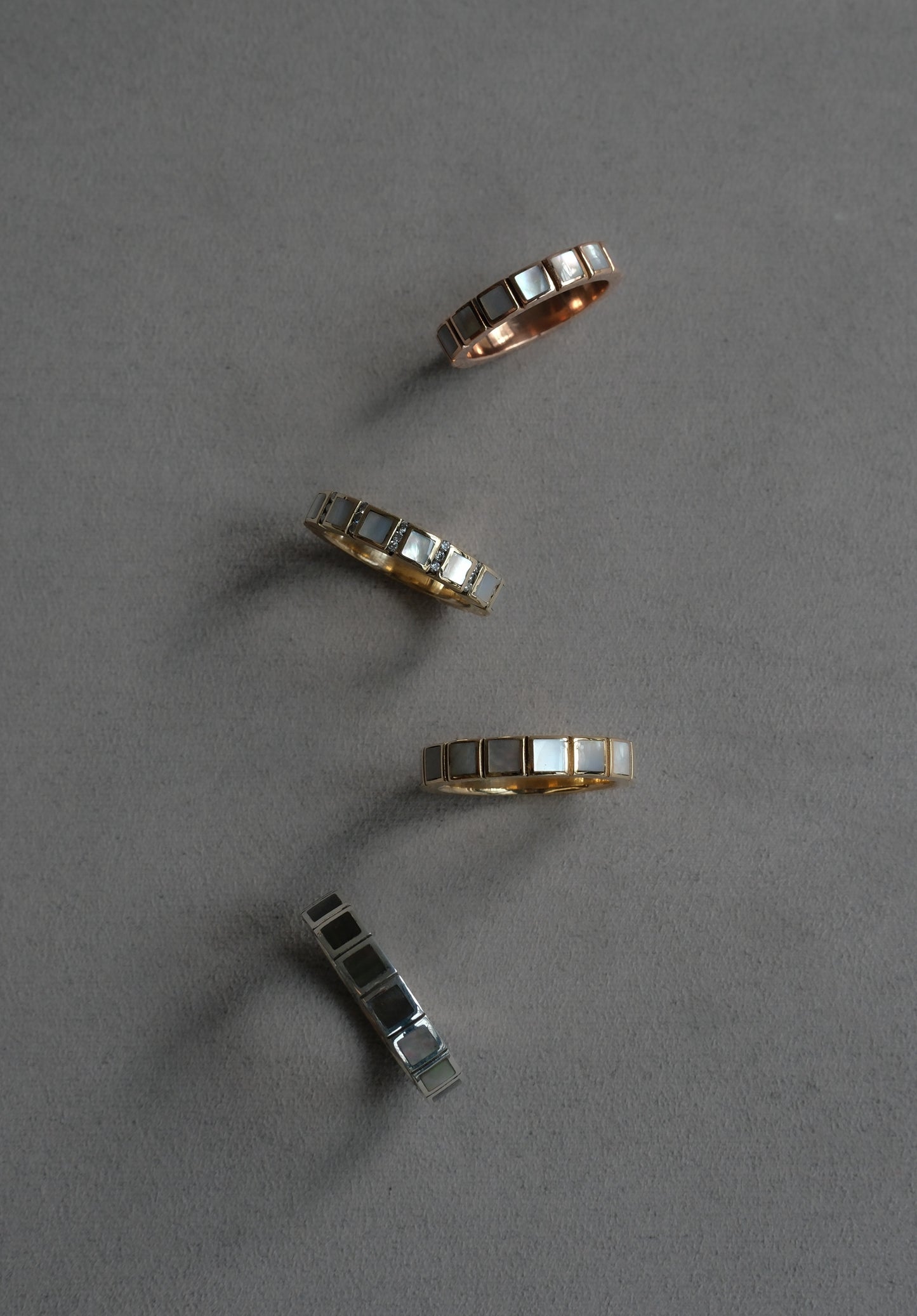 Diamond Symphony Ring with White Mother of Pearl