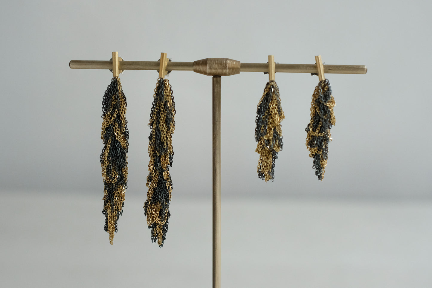 Oxidised and Gold-Plated Tangled Earrings