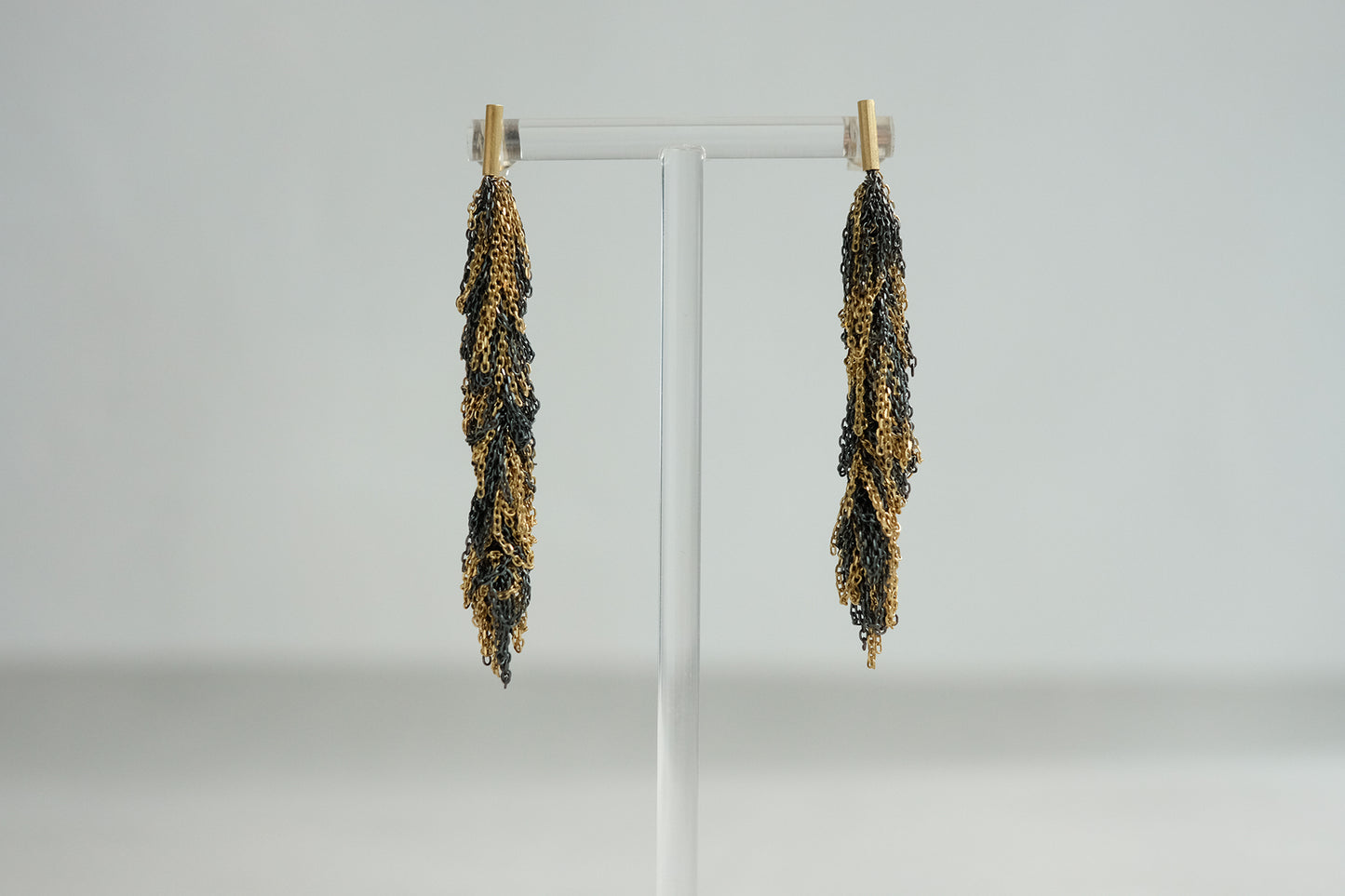 Oxidised and Gold-Plated Tangled Earrings
