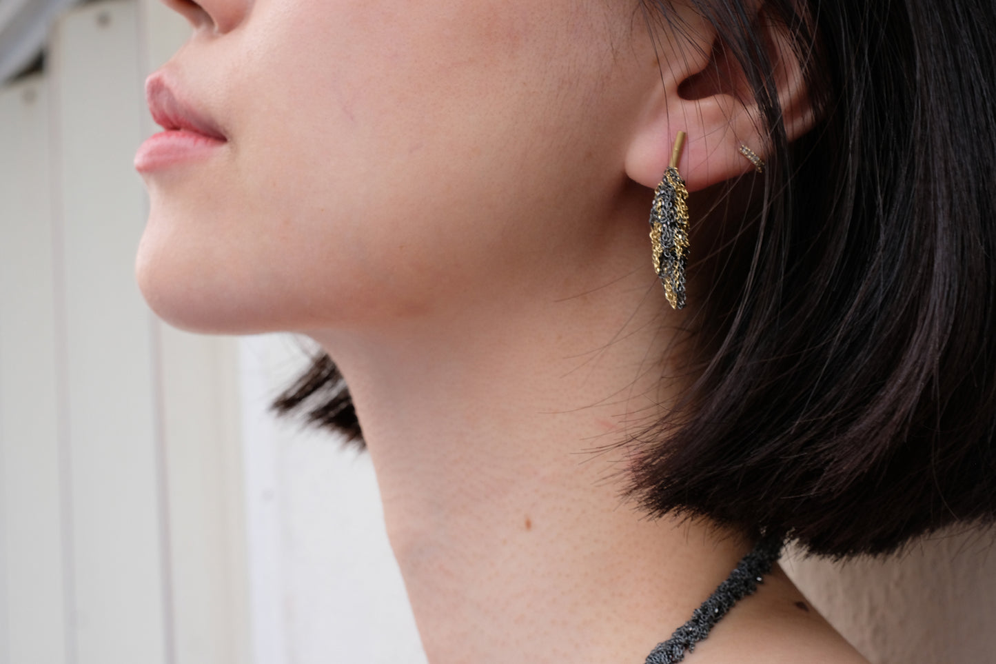 Oxidised and Gold-Plated Tangled Earrings