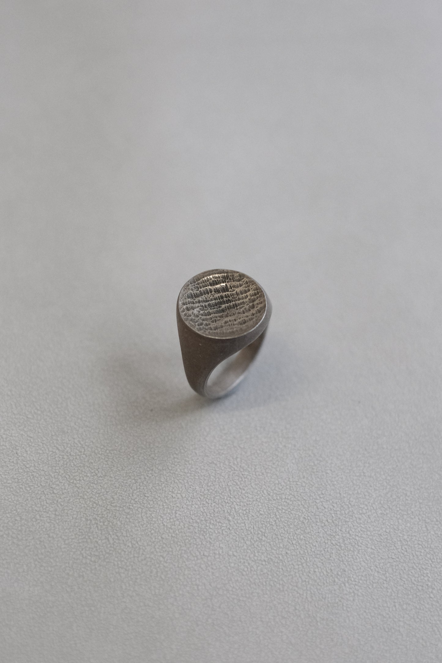Textured Concave Signet Ring