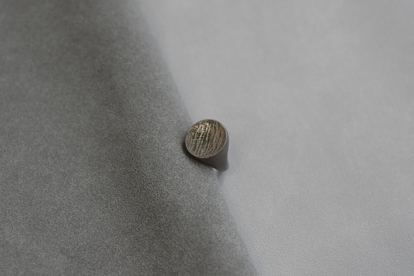 Textured Concave Signet Ring