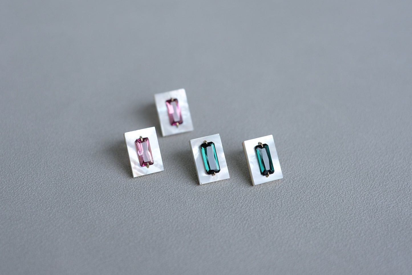 Green Tourmaline Impasto Studs