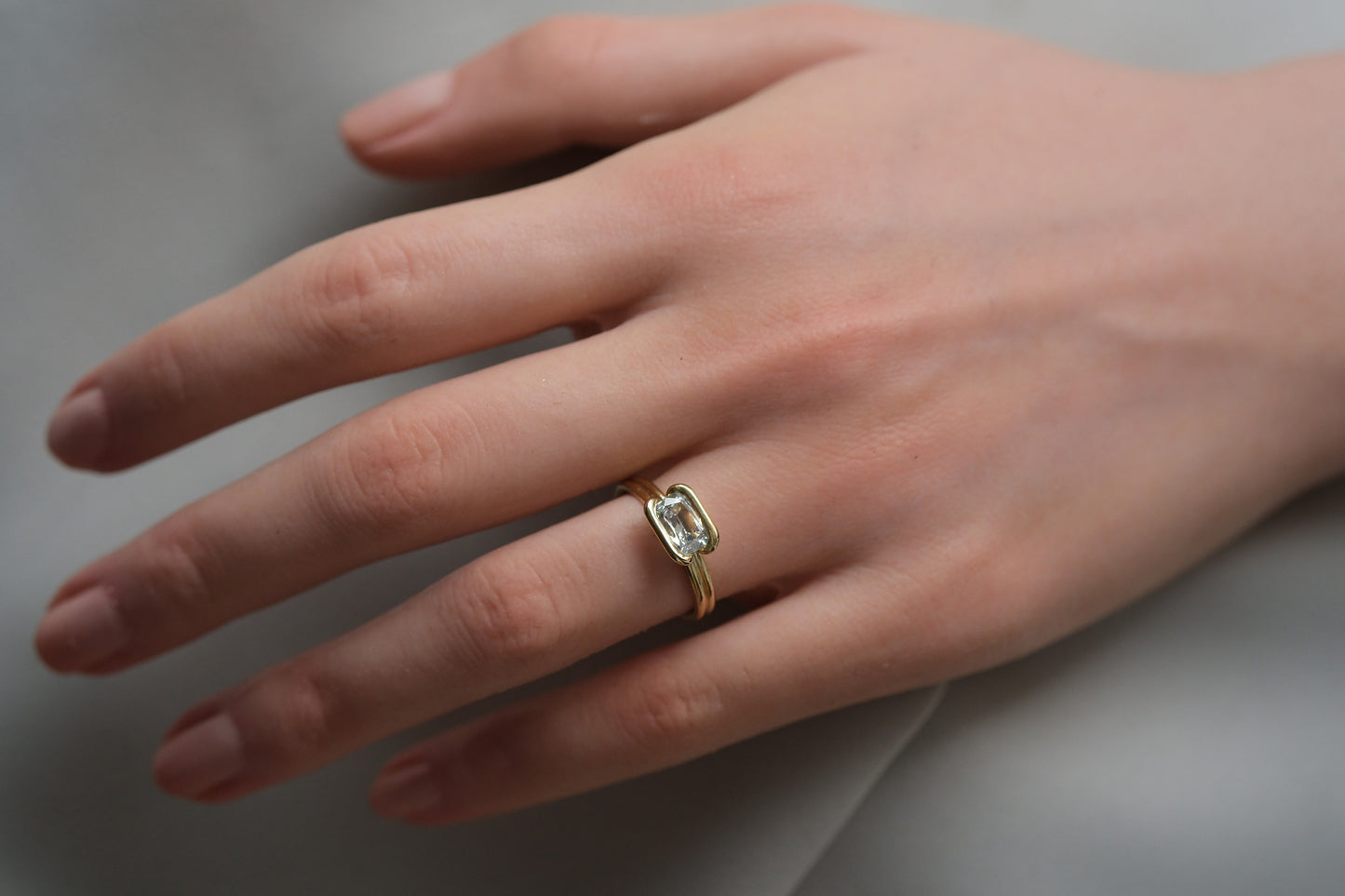 Twin Linear Cushion Diamond Ring
