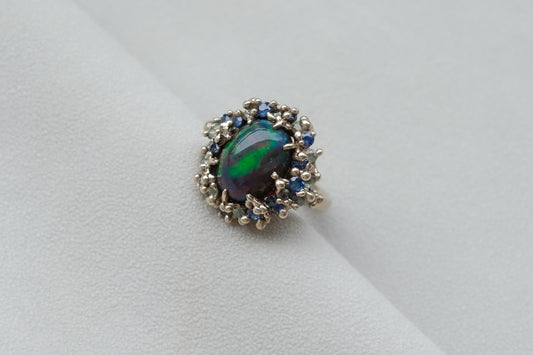 Black Opal Nebula Ring