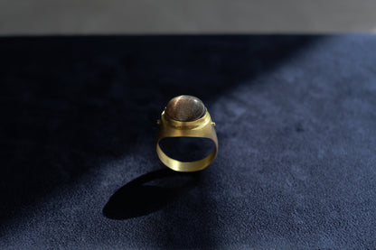 Renaissance Series Black Sunstone Signet Ring