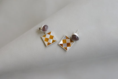 Checkered Medley Dangle Earrings