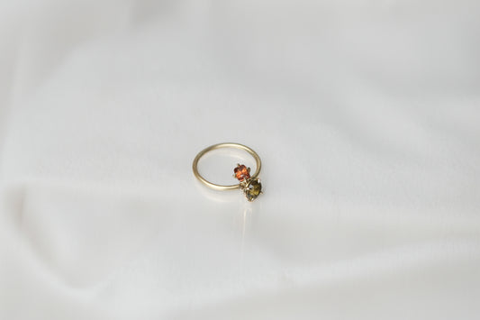 Sphene and Spessartine Pirouette Ring