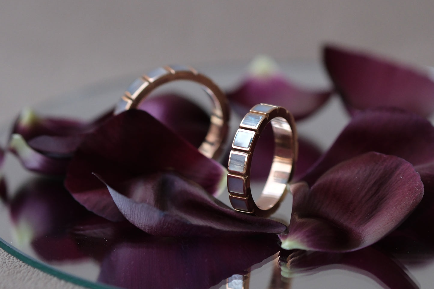Symphony Ring with White Mother of Pearl