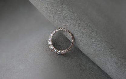 Diamond Crescent ring in white gold