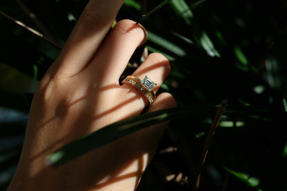 Antique Emerald Cut Natural Diamond Ring