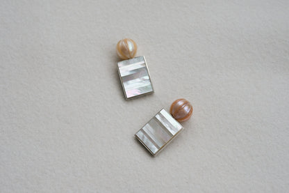 Medley Earrings with Carved Pearls