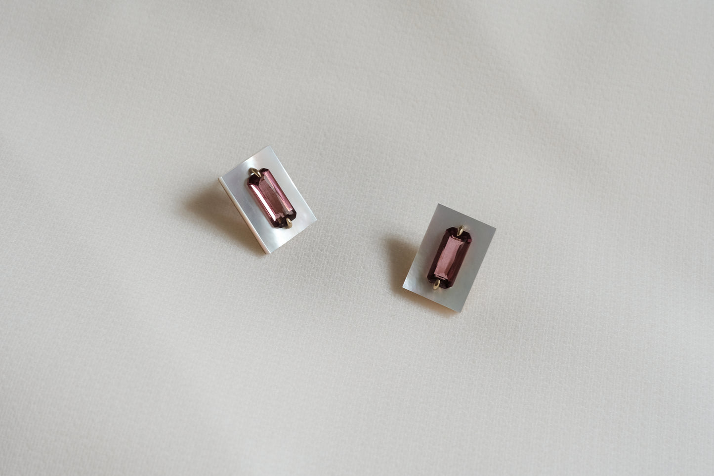 Pink Tourmaline Impasto Studs