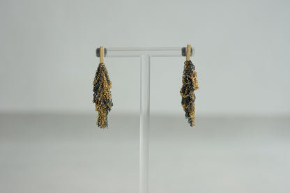 Oxidised and Gold-Plated Tangled Earrings