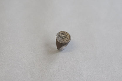 Textured Concave Signet Ring