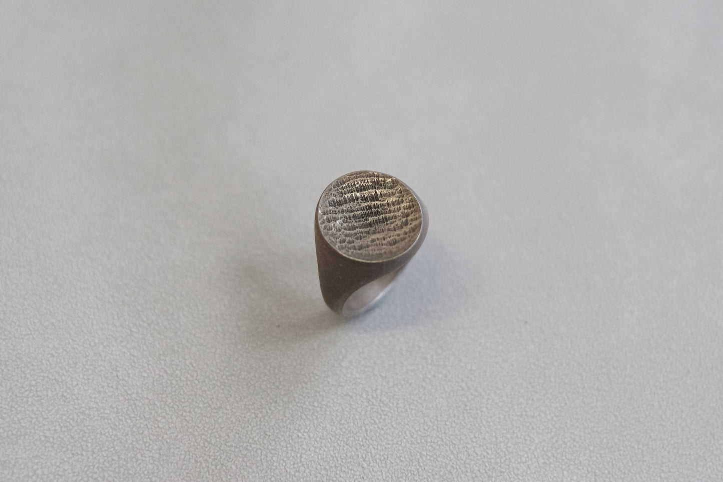 Textured Concave Signet Ring