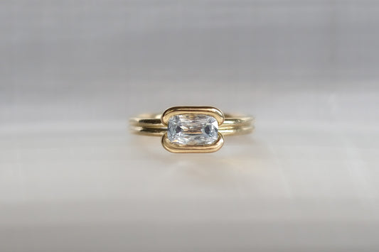 Twin Linear Cushion Diamond Ring